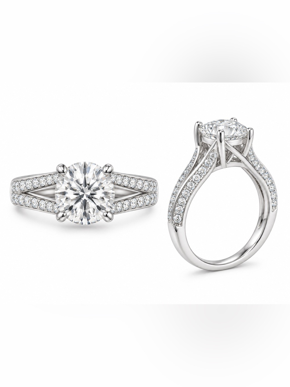 Moissanite Diamond 3.71 CTW Women's solitaire ring size 9 Retail $1187